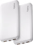 Miady 2-Pack Portable Charger, Slim 10000mAh Power Bank Travel Battery Pack 3 Outputs