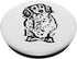 PopSockets Standard PopGrip - Long Haired Dachshund Cute Doxie Wiener White Black