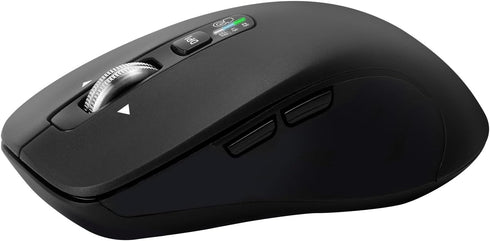 Wireless Bluetooth Mouse (USB + BT1 + BT2), Full Size Mouse, 4-Way Scrolling, Multi-Device Silent Mouse for Computer, Laptop, iPad, MacBook (Black)