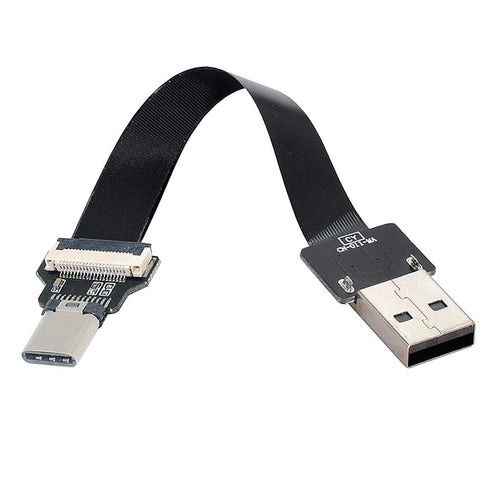 xiwai 1.0M USB 2.0 Type-A Male to USB-C Type-C Male Data Flat Slim FPC Cable for FPV, Disk, and Phone