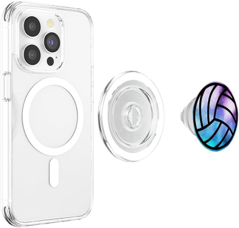 Volleyball Pop Socket Space Galaxy Watercolour, PopSockets PopGrip, Swappable Grip for Phones & Tablets