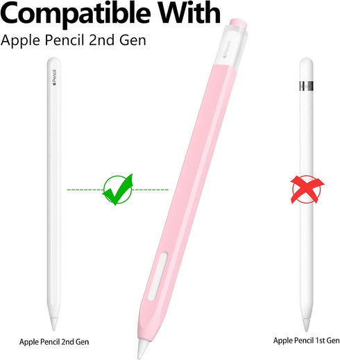 JOOSKO 2nd 5 Classic Silicone Pencil Case Compatible with Apple Pencil Generation Case Cover Sleeve,[with Cloth Fiber