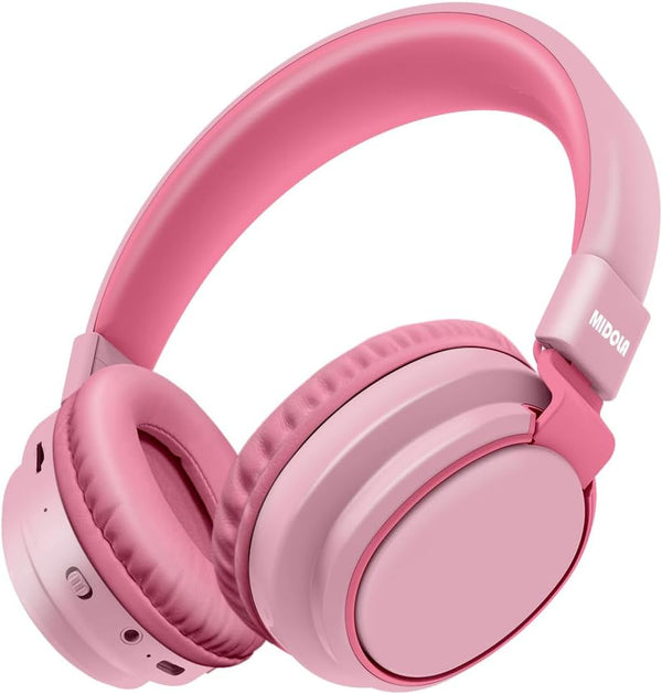 Kids Bluetooth 5.3 Headphones, Wireless 60H Play Time, Volume Limited 85/110dB, Over Ear Foldable Headset with Mic