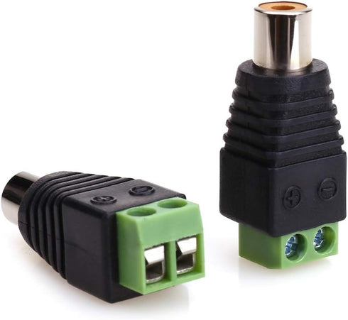 MOBOREST RCA Cable Audio Adapter - Phono RCA Male Plug to AV Screw Terminal Audio/Video Speaker Wire connectors