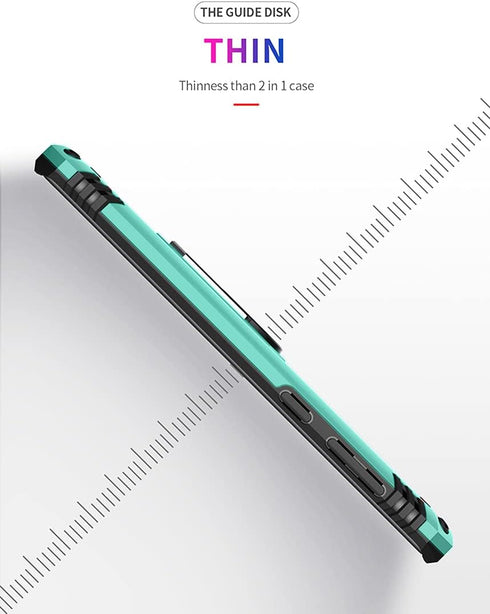 Androgate Samsung Note 9 Phone Case, Galaxy Note 9 Case with 3D PET Screen Protector, Military-Grade Ring Holder, Teal