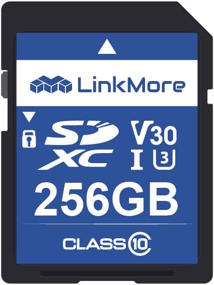 LinkMore 256GB SD Card, Compatible with Camera, PC, UHS-I, U3, V30, Class 10, Read Speed Up to 95 MB/s