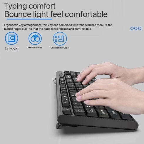 Guiheng Wired Computer Keyboard, Plug Play USB, Large Number Pad, LED IndicatorsErgonomic, Foldable Stands,Anti-Wear