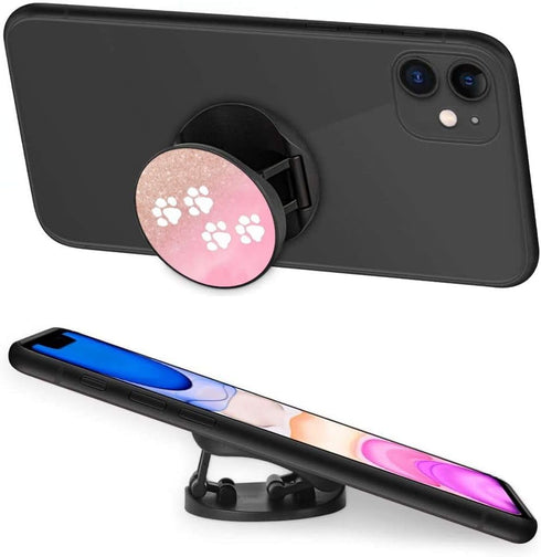 MOKKI 4 Pack Phone Grip, Cell Phone Holder for Smartphone, Finger Expanding Kickstand - Rose Gold White Marble