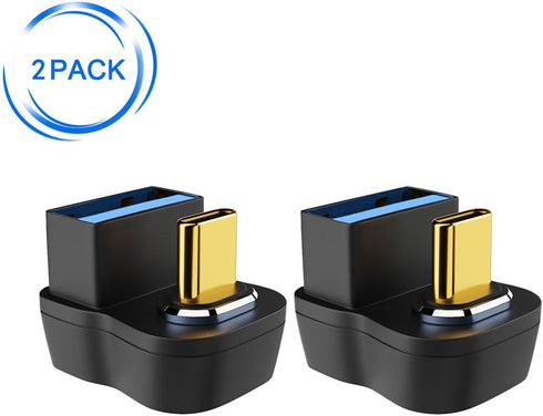 2 pcs USB3.0 to Type-C Magnetic Adapter, Type-C Male to USB3.0 Female for Laptop and Desktop Devices