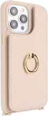 iPhone 15 Pro Case with Card Holder and Strap for Women, Crossbody Lanyard, Stand Ring Kickstand, Cute Wallet 6.1"
