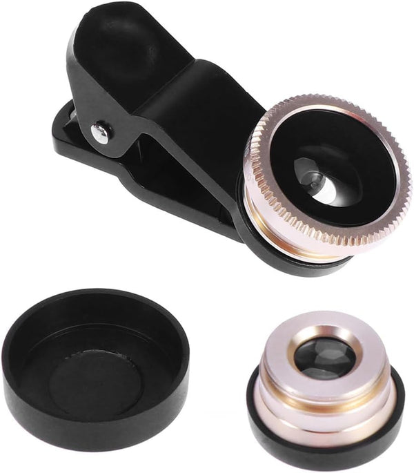 ibasenice 3 in 1 Phone Camera Lens Kit Clip-on Wide Angle Macro Fisheye