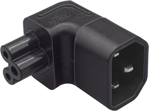TEWOXIN 2PCS IEC320 C14 C5 10A 250V, (2PCS C14 C5 Up Bend to Power Adapter Converter, for Laptop, Computer Monitor, TV