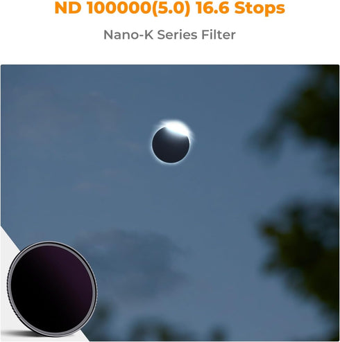 K&F Concept 67mm ND100000 Camera Lens Filter, 16.6-Stops Fixed Neutral Density Filter with Multi-Layer Coatings