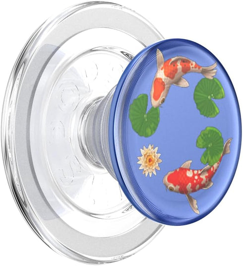 PopSockets Phone Grip Compatible with MagSafe, Phone Holder - Koi Pond, Wireless Charging Compatible