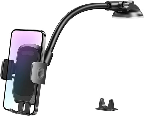 ANFTDCO Car Phone Holder Mount, Gooseneck Vehicle Dashboard Windshield Smart Phones Cradle with