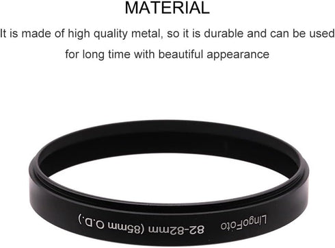 Step-up Ring for Mirrorless DSLR Cameras Camcorder Video Compatible with 82 mm Lens to 85mm Lens Matte Box O.D, LingoFoto Lens Adapter Ring
