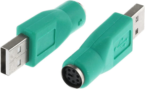 USB to PS2 Adapter 2PCS Green PS/2 Female to USB Male Converter Adapter for Mouse and Keyboard, Green