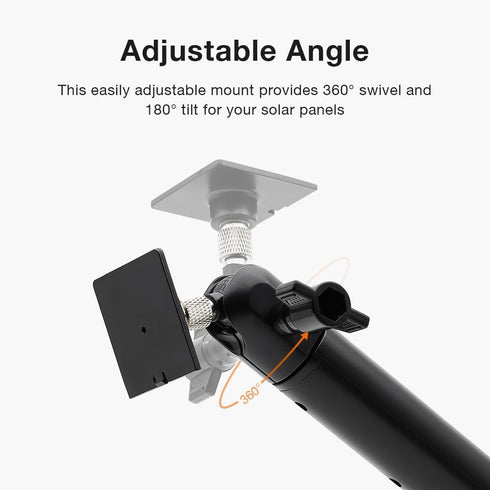 Holicfun Universal Solar Panel Pole Mount for Ring, Eufy, Arlo, Wyze, Reolink Solar Panels, No Drilling Required (Black)
