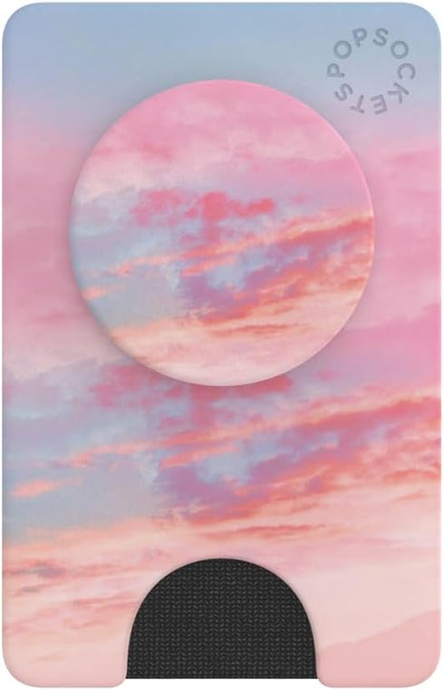 PopSockets Phone Wallet - Pink Clouds, Expanding Phone Grip, Phone Card Holder