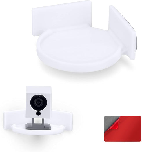 BRAINWAVZ Mini Circular Corner Shelf Mount for Security Cameras, Speakers, and More (White)