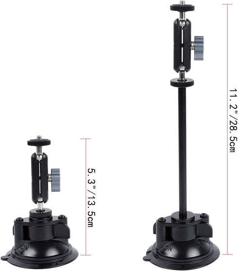 Suction Cup Mount for Insta360 One X4 X3 X2 Go3, Car Windshield Mount with Phone Holder Adapter for Action Cameras