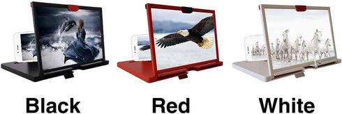 iayokocc 12'' 3D Screen Magnifier Amplifier, Mobile Phone HD Magnifying Projector with Foldable Stand Holder, Phone