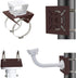 Universal Vertical Pole Mount Adapter with 2 Loops - Brown Stainless Steel Wall Mounting Bracket for CCTV Security