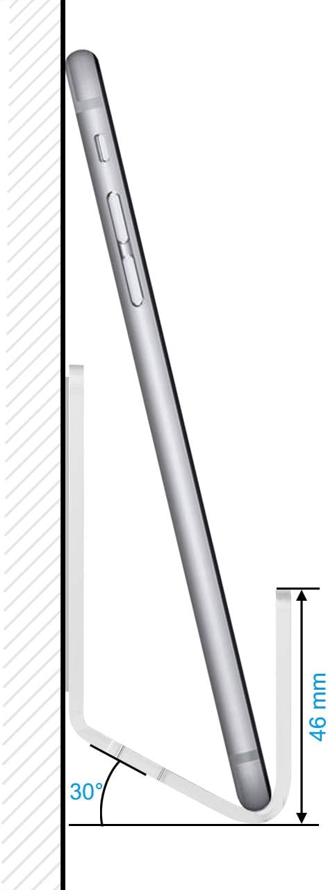 TXEsign Wall Phone Holder Mount for Smartphones, iPhone External Battery - Silky White & Transparent