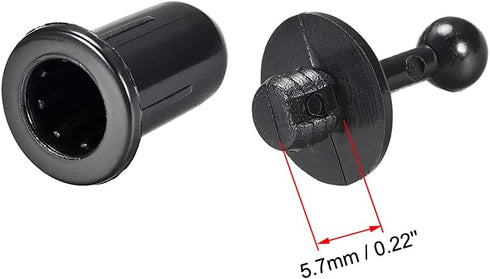 uxcell Speaker Small Peg Kit Guides, 25.5mm Black Diameter, 6mm, 12 Pairs