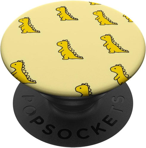 Funny & Cute Dinosaur Yellow Dino T Rex PopSockets Standard PopGrip for Girls and Women
