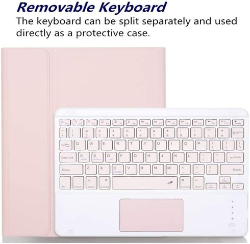Touchpad Keyboard Case for iPad 10th Generation, 7 Colors Backlit Slim Folio Cover with Detachable Bluetooth Keyboard