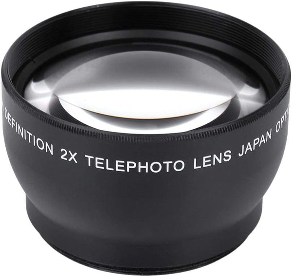 52mm 2X Magnification HD Teleconverter, Waterproof Telephoto Lens for 52mm Mount Camera