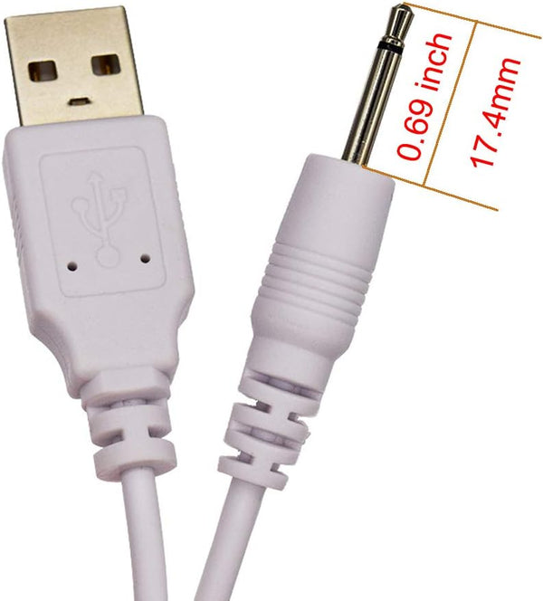 2 Packs USB to DC 2.5mm Adapter Charger Cable Replacement, Fast Charging Cord for Replacement Device.