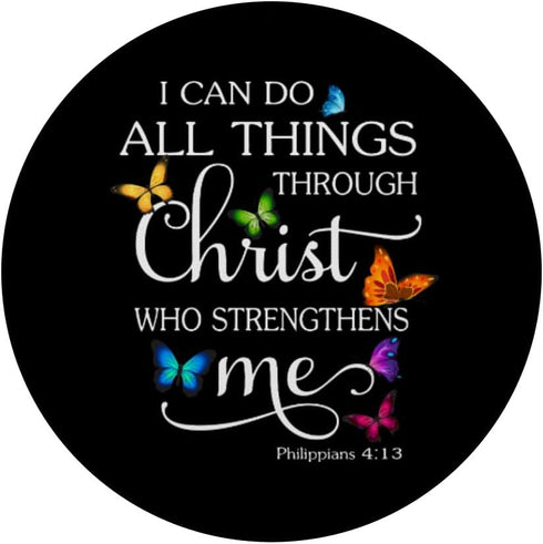 I Can Do All Things Through Christ Butterfly Art - Religious PopSockets Swappable PopGrip