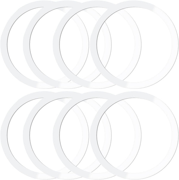 8 Pack Universal Metal Rings Sticker for Magsafe Wireless Charger, Ultra-Thin Conversion Accessories, White