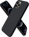 ORNARTO iPhone 12 & 12 Pro Case, Black, Slim Liquid Silicone 3 Layers Full Covered Soft Gel Rubber Phone Cover