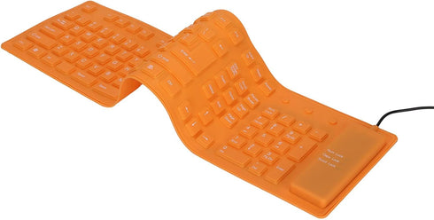 Foldable Silicone Keyboard, 108 Keys USB Wired Waterproof Rollup Silent Typing Soft Touch Keyboard for PC Laptops
