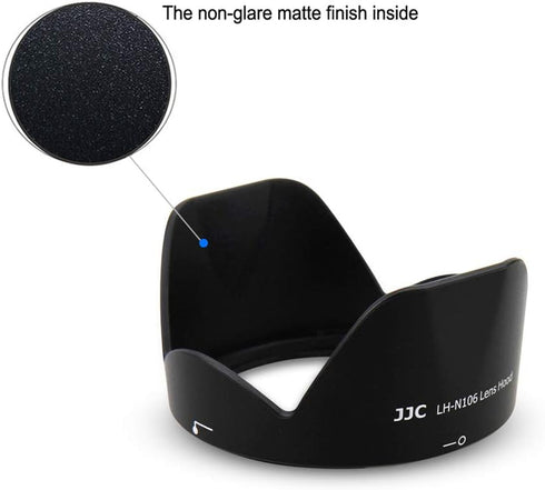 Camera Lens Hood JJC Lens Shade for Nikon AF-P DX NIKKOR 18-55mm f/3.5-5.6G VR Lens & Nikon 1 NIKKOR VR 10-100mm f/4-5.6 Lens Replaces Nikon HB-N106 Lens Hood no Vignetting Reverse Attaching -Black