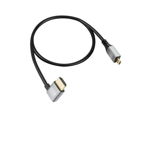 RIIEYOCA 90 Degree Left Angle UHD 8K HDTV Male to Micro HDTV
