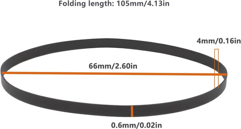 SG Store 4Pcs 4mm 0.6mm 66mm Cassette Recorder Flat Drive Belt Width Thick Diameter for DVD CD LD Recorders Walkmans