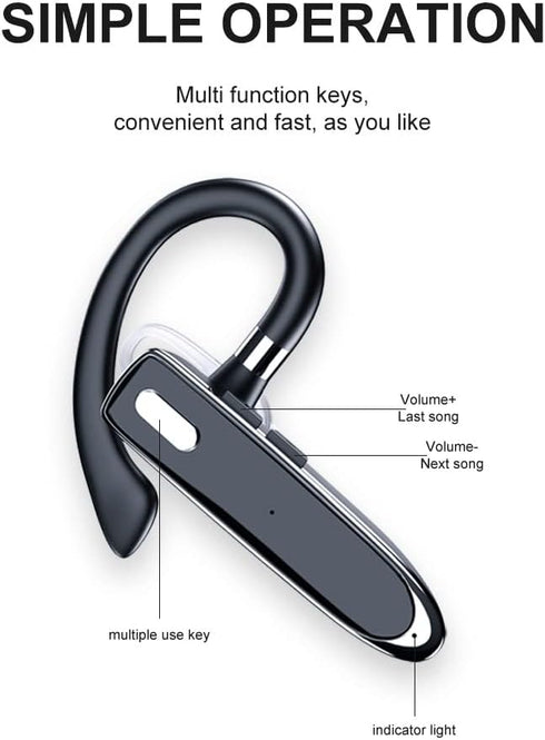 Kamon K530 Wireless Earpiece for Cellphone, Bluetooth 5.1 Headset with Charging Case, Mic for Hands-Free