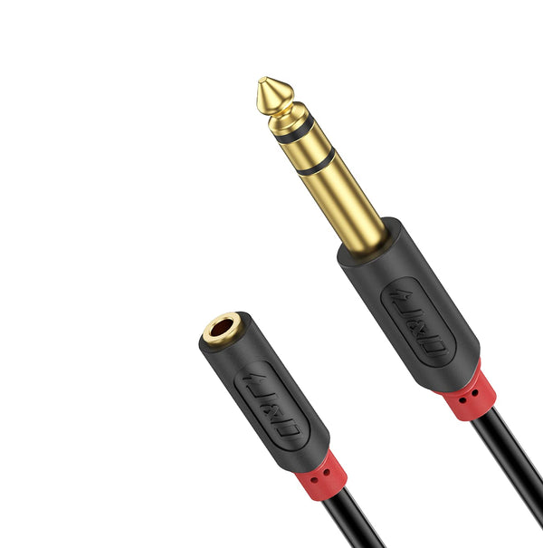 J&D 3.5mm to 1/4 Headphone Adapter Cable - Gold Plated Audiowave Series for Mixer, Guitar, Piano