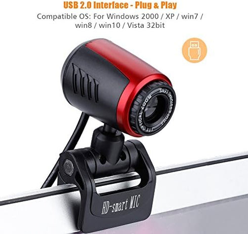 Zerone 640 480 360 60 USB Webcam, x USB Camera Live Streaming with Built-in Microphone Rotation and Vertical