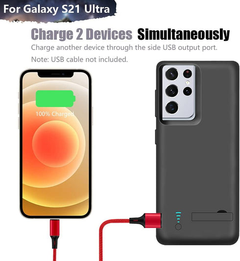 Sitong S21 5G, 5000mAh 100% (6.8 Inches) Battery Case for Samsung Galaxy Ultra Rechargeable Extended Battery Charging