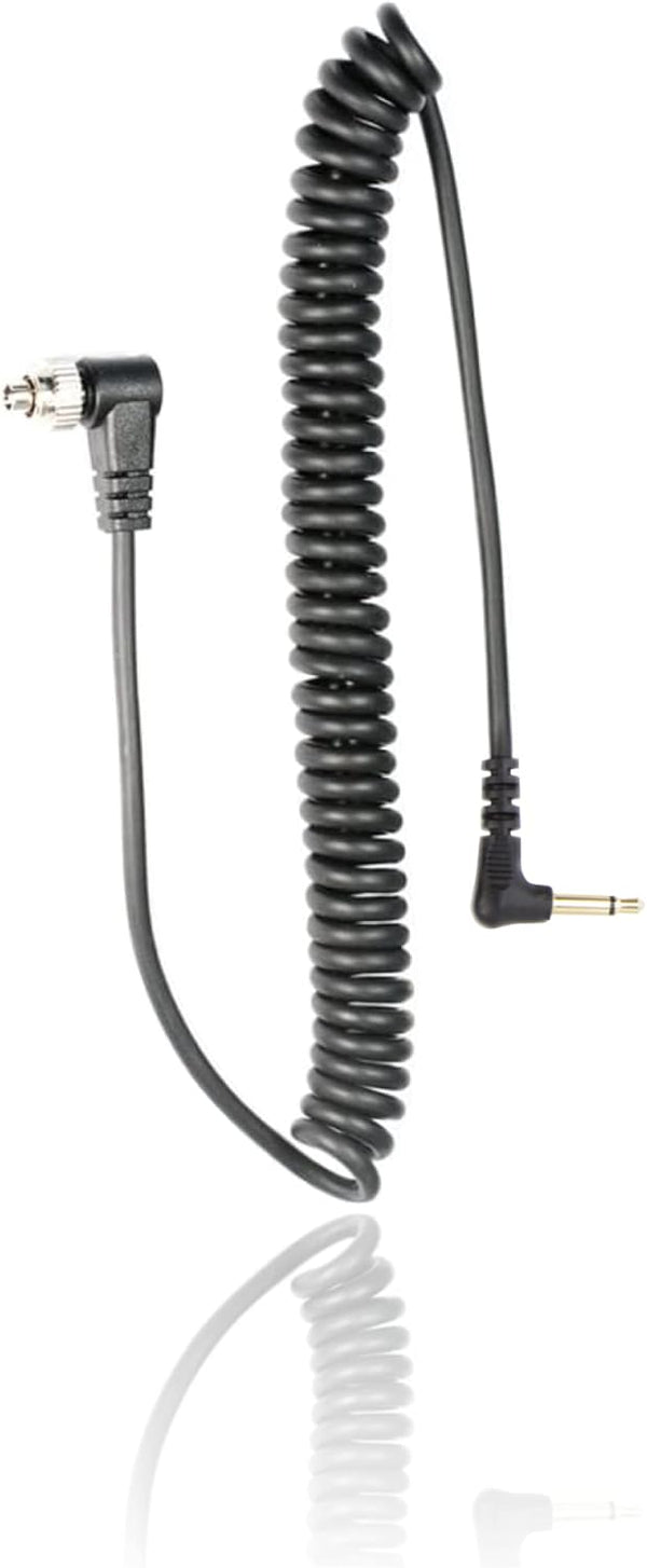 Foto&Tech 3.5 mm to Male Flash PC Sync Cable, 14 Inch Coiled