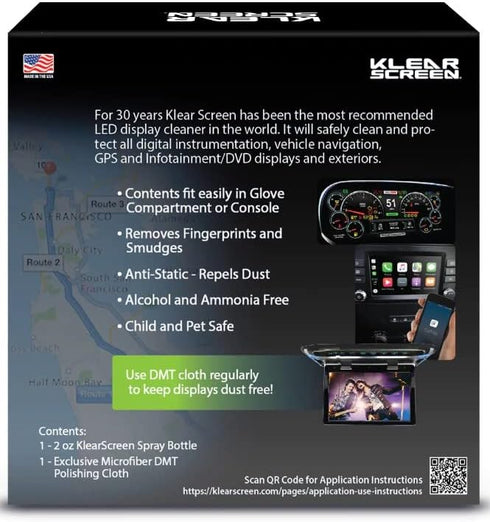 Premium Navigation Screen Cleaner 2oz Spray Bottle Great for Large Nav Screens in Cars 2 Bonus Cloths Included Made in The USA