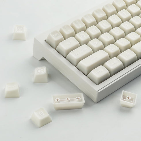 Tsungup PBT Keycaps - White Jade Keycaps, 142 Keys Crystal Jelly Translucent Custom Keycaps, SA Profile Shine Through