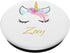 Zoey Name Gift White Personalized Unicorn PopSockets Grip and Stand for Phones and Tablets