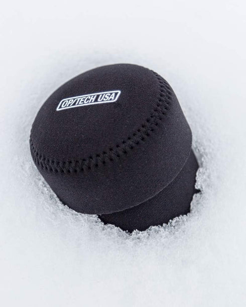 OP/TECH USA 7801032 Fold-Over Neoprene Lens Pouch – Durable Camera Lens Case with No-Lose Lid – 253 (Black)