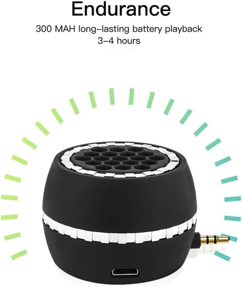 Mini Portable Speakers, 3W 36mm Microphone Speaker with 3.5mm Aux Jack for Smartphone, Tablet, Laptop
